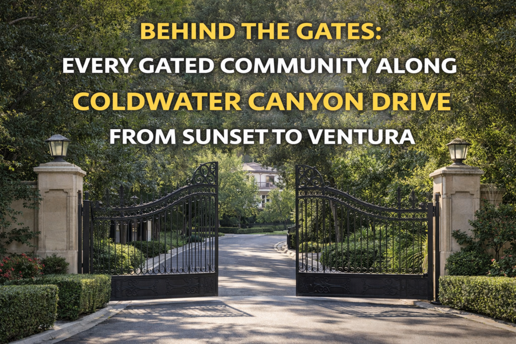 Gated communities along Coldwater Canyon Drive in Los Angeles