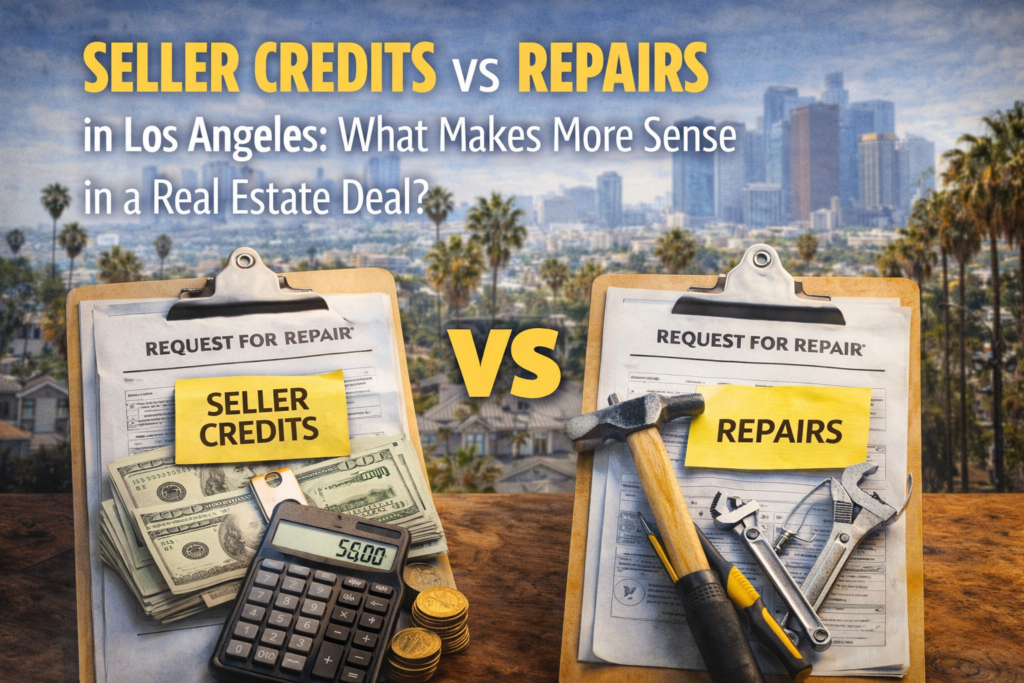 Seller credits vs home repairs in Los Angeles real estate transaction