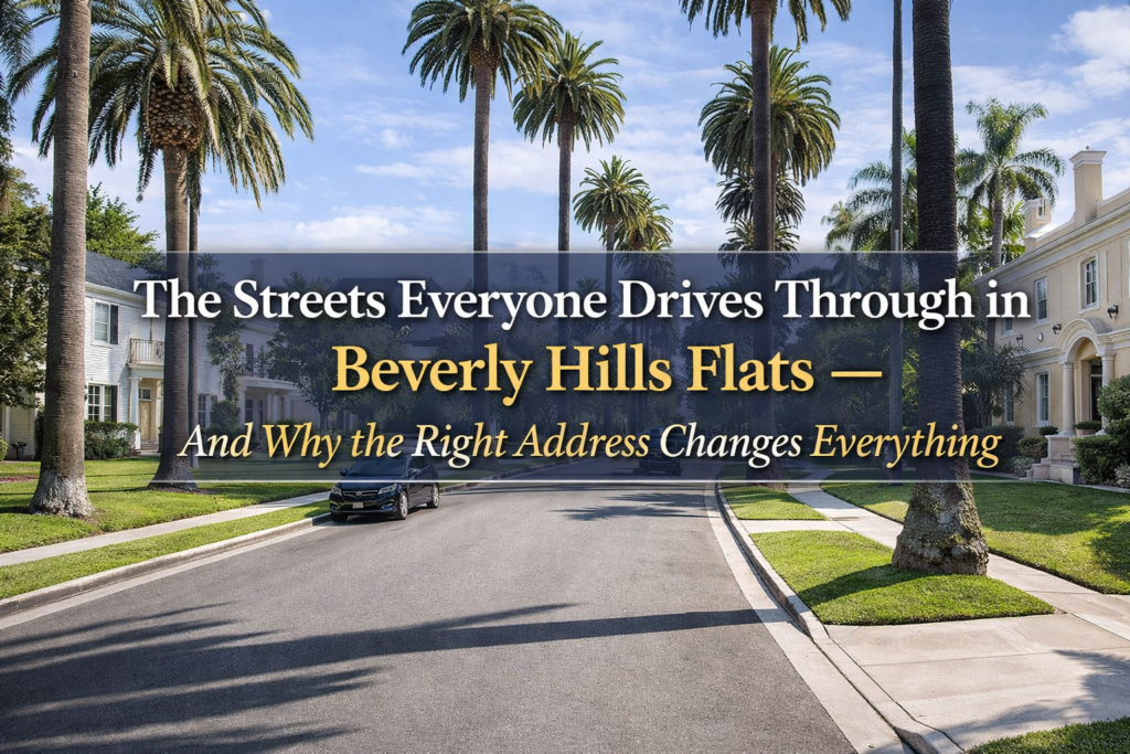 Residential streets in Beverly Hills Flats showing luxury homes and neighborhood layout